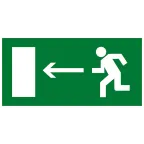 Знак эвакуационный E 04 ''Направление к эвакуационному выходу налево''' 150х300 мм, пластик ГОСТ Р 12.4.026-2001