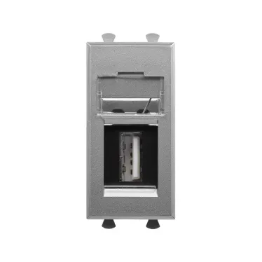 Avanti USB 2.0 розетка модульная, тип А-А, , Закаленная сталь, 1 модуль