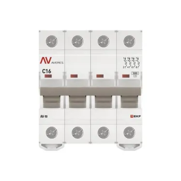 Выключатель автоматический AV-10 4P 16A (C) 10kA AVERES