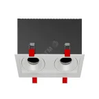 Рамка для модульного светильника FLEX 50 12 двойная встраиваемая 110х220х130мм RAL9010 поворотная | V1-R0-00435-10013-2000000 | VARTON