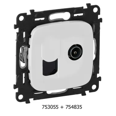 Valena ALLURE Лицевая панель розетки TV-RJ45 Белая