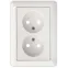 W59 Розетка двойная скрытая без заземления 16А белая