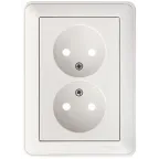 W59 Розетка двойная скрытая без заземления 16А белая