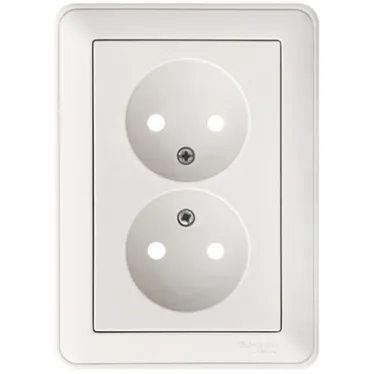 W59 Розетка двойная скрытая без заземления 16А белая