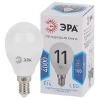 Лампа светодиодная Эра LED P45-11W-840-E14 (диод, шар, 11Вт, нейтр, E14)