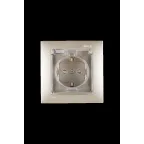 15 Розетка с заземлением 2Р+Е защитные шторки и крышка IP44 16А 250В винтовые зажимы шампань