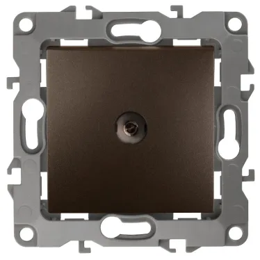 Розетка TV проходная, Эра12, бронза, 12-3102-13