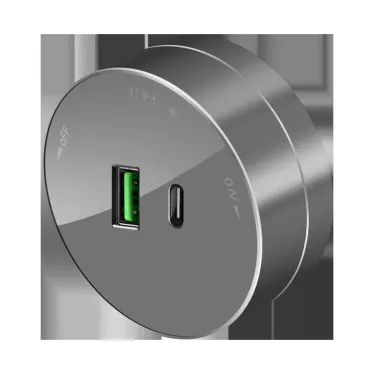 MultiTrack Розетка 2хUSB (тип А+С) 18Вт, 5В/3А Графит