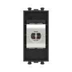 Avanti Компьютерная розетка RJ-45 без шторки модульная, кат.5е экранированная, Черный матовый, 1 модуль