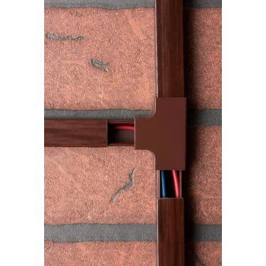 Угол T-образный (20х10) (4 шт) Plast под темное дерево