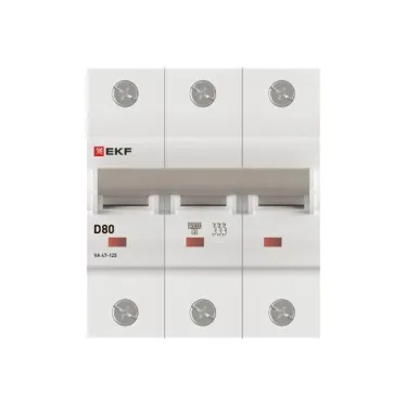 Автоматический выключатель ВА 47-125 3P 80А (D) 15кА PROxima