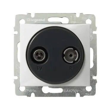 VALENA Розетка телевизионная TV-FM звезда в рамку белая