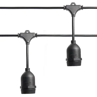 Гирлянда Белт-лайт Евро на подвесах 13м 20 патронов Е27 IP65 черный