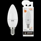 Лампа светодиодная LED 12 Вт 880 лм 3000К свеча теплый E14 AC 220В Elementary Gauss