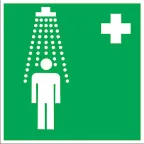 Знак медицинского и санитарного назначения EC 03 ''Пункт приема гигиенических процедур (душевые)'' 200х200 мм, пленка самоклеящаяся ГОСТ Р 12.4.026-2015