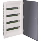 Щит встраиваемый пластиковый 4х18, прозрачная дверь с клеммником заземления нейтрали