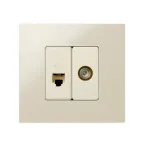 Розетка TV узкая пайка S27 слоновая кость