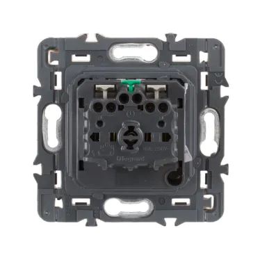 Celiane Розетка 2К+З с плоской лицевой панелью немецкий стандарт безвинтовые зажимы слоновая кость