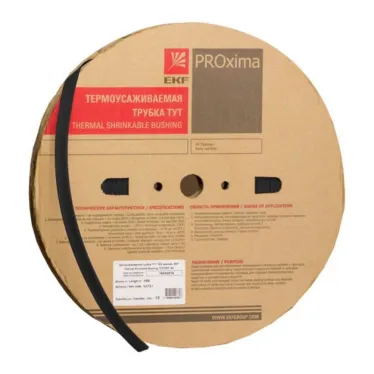 Трубка термоусаживаемая ТУТ нг 2/1 черная рулон PROxima