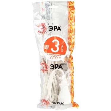 Удлинитель электрический с заземлением 1 розетка 3м ПВС 3x0,75мм2 10А UX-1е-3m ЭРА