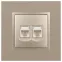 Розетка 2хRJ45, Эра Elegance, шампань, 14-3108-04