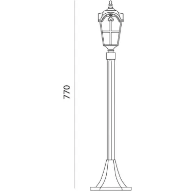 Светильник НТУ-60w столб-1.12м Е27 IP44 черное золото