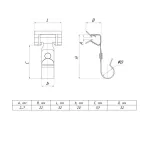 Балочный зажим 3-8мм под трубу 32мм