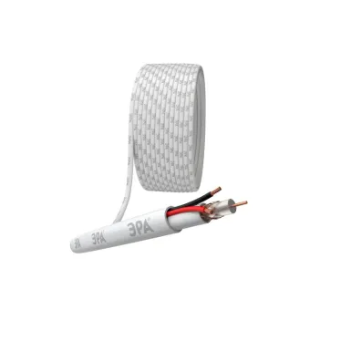 Кабель для аналогового видеонаблюдения ЭРА K-0.75-PVC КВК-В-2 +2x0.75 мм кв. бухта 200 метров. белый