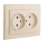 Розетка двухместная СП без заземления 10А бежевый с защитными шторками Минск