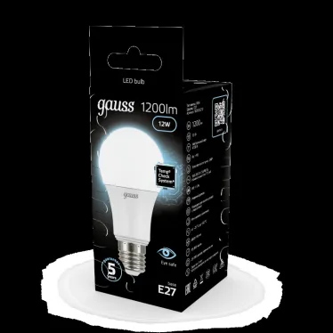 Лампа светодиодная LED 12 Вт 1200 лм 4100К А60 груша нейтральный E27 AC 220В Black Gauss