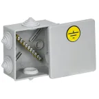 Коробка уравнивания потенциалов 85х85х40мм КУП КМ41360 с защелкивающейся крышкой IP44 6 гермовводов (RAL 7035)