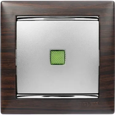 VALENA Рамка 1 пост темное дерево/серебро