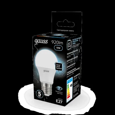 Лампа светодиодная LED 10 Вт 920 лм 4100К А60 груша нейтральный E27 AC 220В Black Gauss