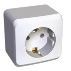 ЭТЮД Розетка наружная с заземлением со шторками бук