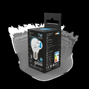 Лампа светодиодная LED 7 Вт 550 лм 4100К шар P45 нейтральный E27 AC 220В шаговое диммирование выключателем Black Gauss