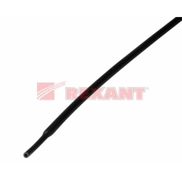 Термоусаживаемая трубка 1,0 0,5 мм, черная, упаковка 50 шт. по 1 м, REXANT