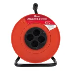 Удлинитель на катушке Атлант 2.0 4 гнезда 50м без заземления ПВС 2x0.75 6А/1.3кВт PROxima