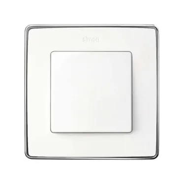 Рамка 1 пост хром/белая