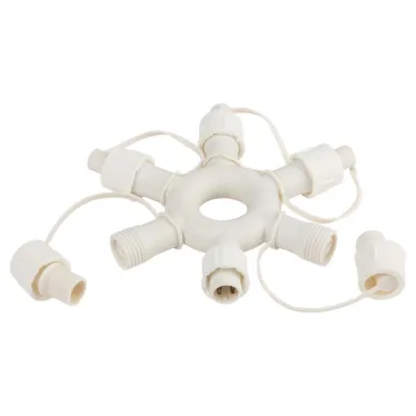 Разветвитель ERAPS-OR2 круговой для гирлянд 6 гнезд IP44 ПВХ 24 В