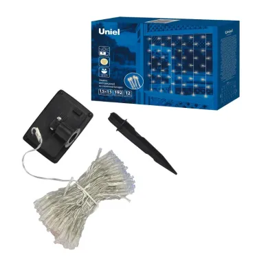 Садовый занавес на солнечной батарее USL-S-131/PT1515 WARM WHITE CURTAIN 192 светодиода Теплый белый свет 1*АА Ni-Mh аккумулятор в/к IP44