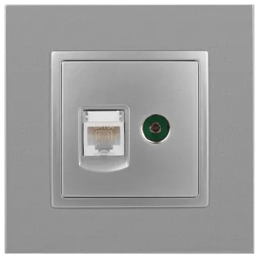 Розетка RJ45+TV, Эра Elegance, алюминий, 14-3110-03