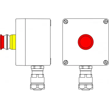 Взрывозащищенный пост управления из полиэстера CPE-Р-03 -(1xP3E(11)) -1x6018ANP22BKM2SB(C)1Ex d e IIC Т5 Gb / Ex tb IIIC T95°C Db IP66