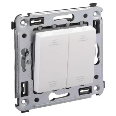 Avanti Переключатель двухклавишный в стену, ''Белое облако''