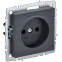 BRITE Розетка без заземления без защитных шторок 10А РС10-1-0-БрГ графит
