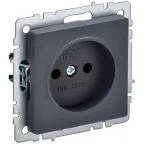 BRITE Розетка без заземления без защитных шторок 10А РС10-1-0-БрГ графит