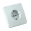 Розетка скрытая с заземлением белая