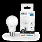 Лампа светодиодная LED 12 Вт 1170 лм 6500К А60 груша холодный E27 AC 220В Elementary Gauss