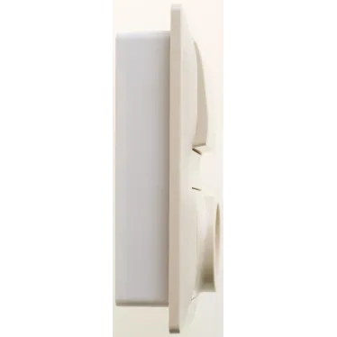 Блок: розетка с заземлением со шторками + выключатель одноклавишный бежевый