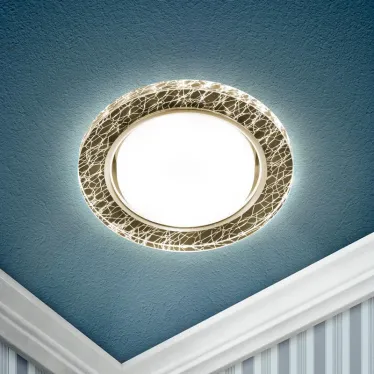 Светильник встраиваемый со светодиодной подсветкой DK LD51 WH/BK GX53 белый черный