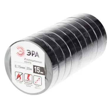 Изолента ПВХ 15мм*20м черная (10/200/8000)